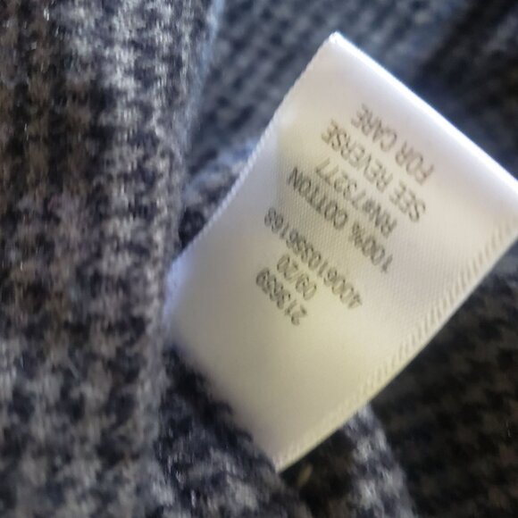 Croft & Barrow Mens Button‎ Down Flannel Shirt Size L Gray Plaid Casual Everyday - Picture 7 of 8